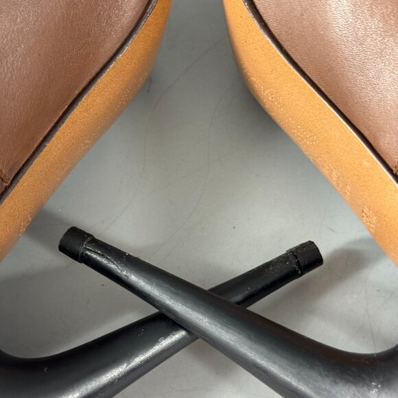 Authentic Marni Brown Leather Platform Square Toe Pumps, Size 35.5 - Picture 9 of 16
